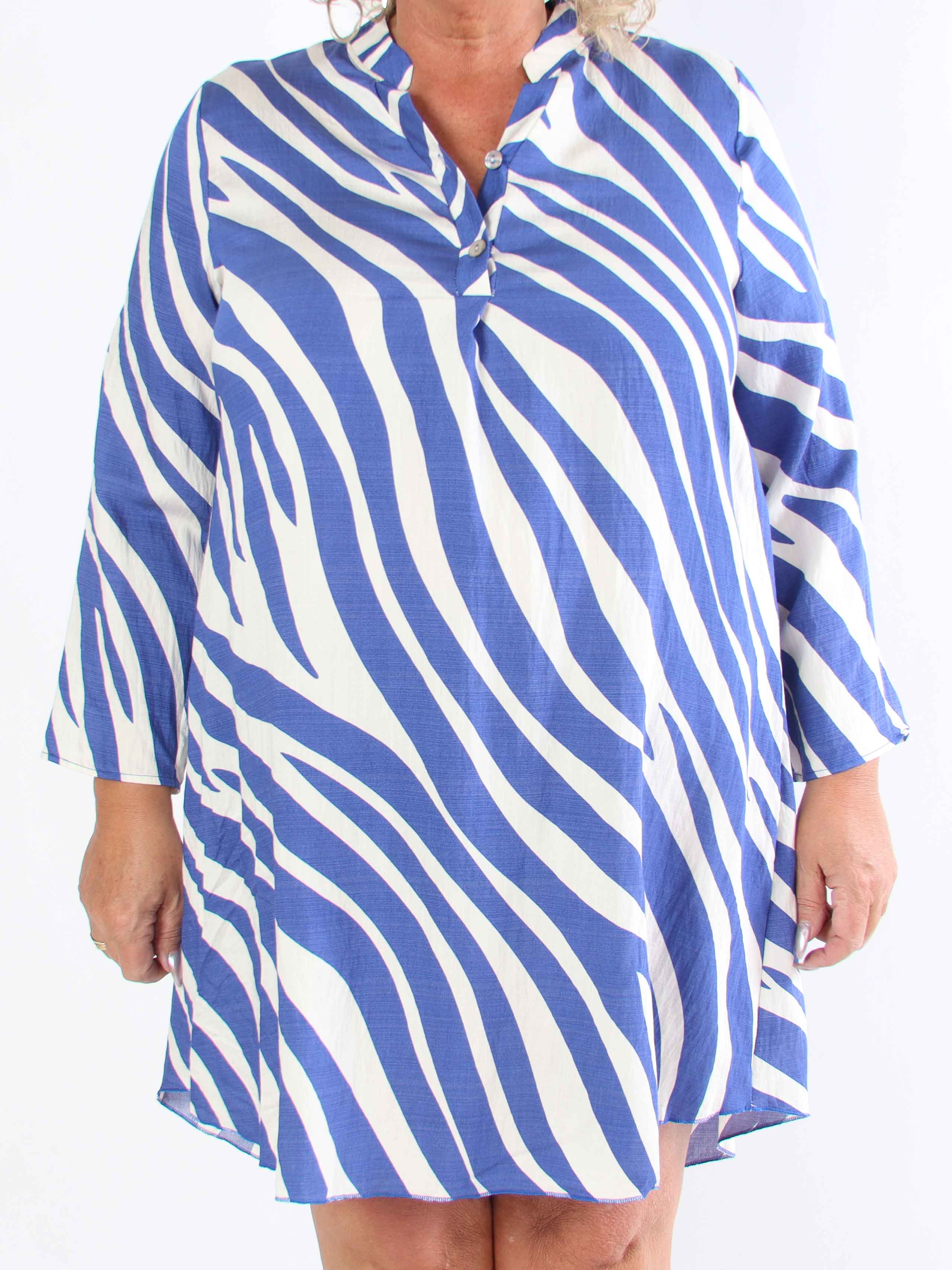 Luna - Stribet plus size tunikakjole i viskose